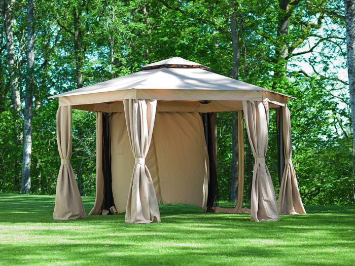 Bild 3, Luxor 6-kantig Ø400 cm Beige | Utgått | Bonus Möbler