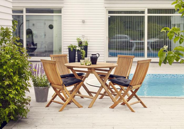 Bild 3, Turin Ø100 cm Teak - Brafab - Bonus Möbler