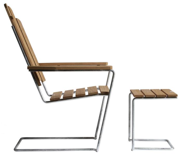 Bild 3, Pall A3 Oljad Ek / Varmförzinkat Stativ | Grythyttan Stålmöbler | Bonus Möbler