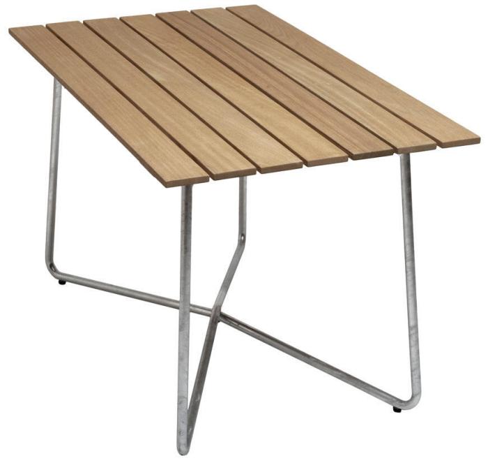 Bild 2, Bord B25A och Stol 1 Oljad Ek / Varmförzinkat Stativ - Grythyttan Stålmöbler - Bonus Möbler