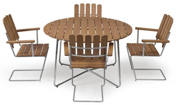 Bild 8, Fåtölj A2 Oljad Ek / Varmförzinkat Stativ - Grythyttan Stålmöbler - Bonus Möbler