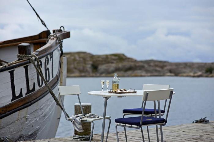 Bild 4, Stolsdyna till Stol 1 / High Tech Stol / Bryggeristol Blå - Grythyttan Stålmöbler - Bonus Möbler