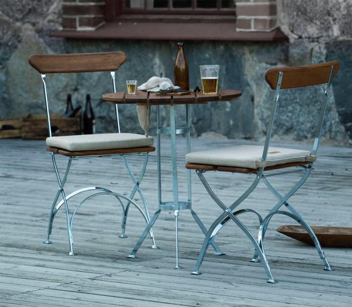 Bild 8, Bryggerigrupp 2 Obehandlad Teak / Varmförzinkat Stativ | Grythyttan Stålmöbler | Bonus Möbler