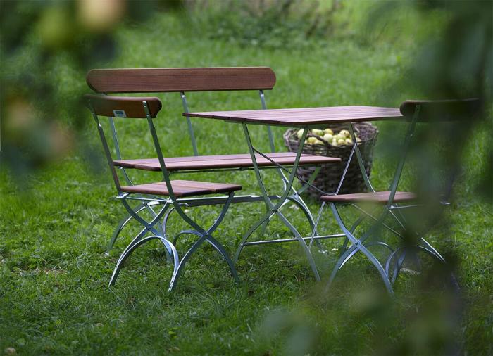 Bild 15, Bryggerigrupp 4 Obehandlad Teak / Varmförzinkat Stativ | Grythyttan Stålmöbler | Bonus Möbler