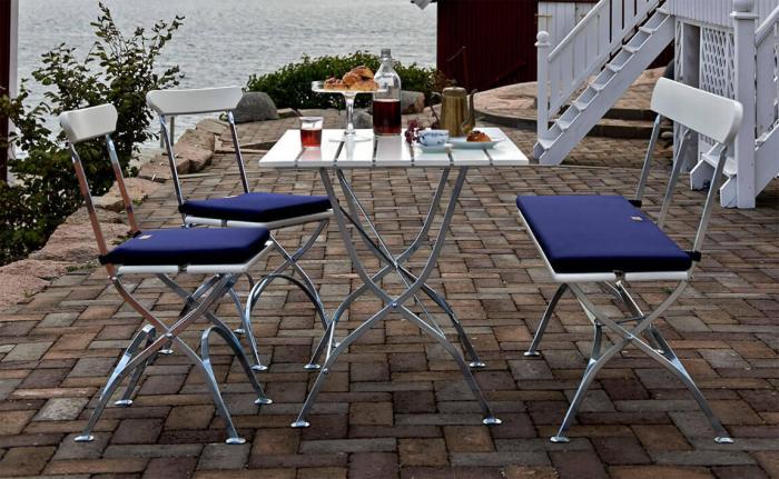 Bild 5, Stolsdyna till Stol 1 / High Tech Stol / Bryggeristol Blå - Grythyttan Stålmöbler - Bonus Möbler