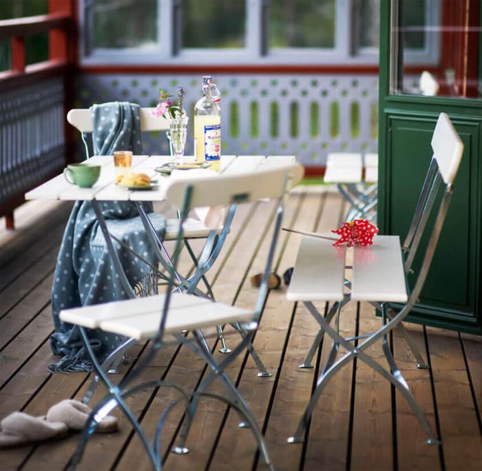 Bild 6, Bryggeribord 110X70 cm Vitlackad Ek / Varmförzinkat Stativ - Grythyttan Stålmöbler - Bonus Möbler