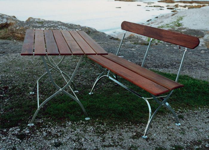 Bild 14, Bryggerigrupp 4 Obehandlad Teak / Varmförzinkat Stativ | Grythyttan Stålmöbler | Bonus Möbler