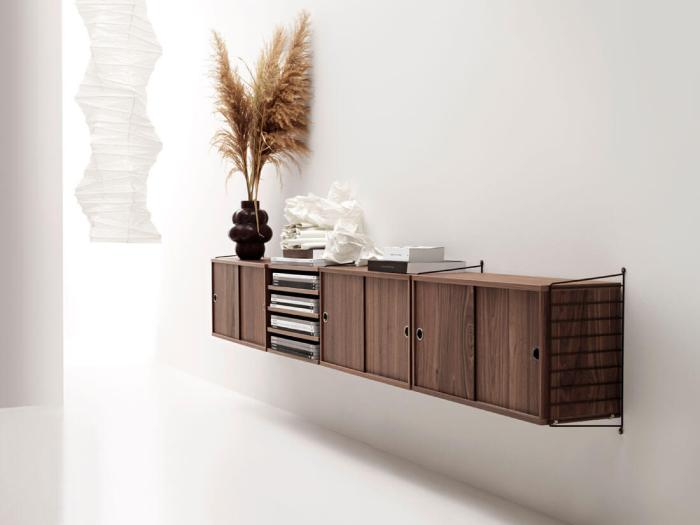 Bild 5, String Skåp med Skjutdörrar 78X20 cm Valnöt | String | Bonus Möbler