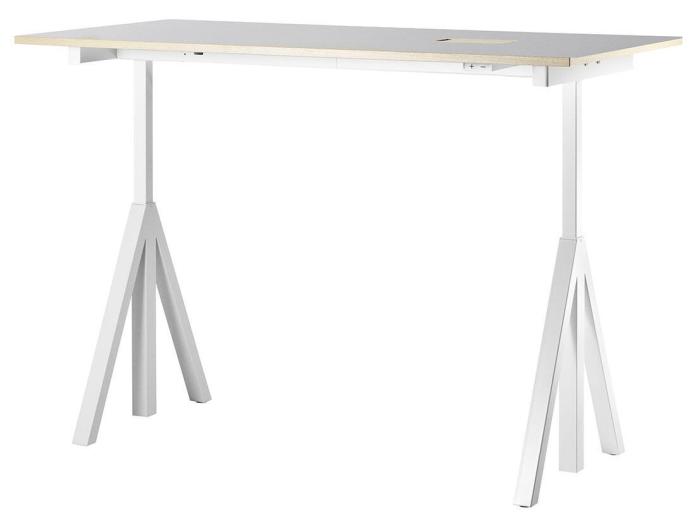Bild 2, String Works Höj- och Sänkbart Arbetsbord Ljusgrå Linoleum 160 cm - String - Bonus Möbler