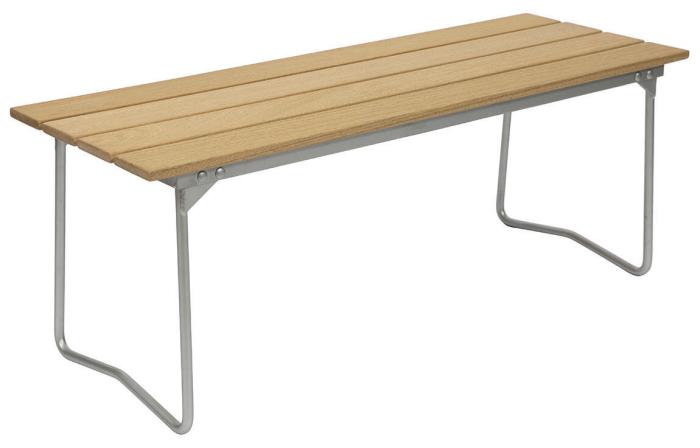 Bild 2, Bänk 8 Oljad Ek / Varmförzinkat Stativ | Grythyttan Stålmöbler | Bonus Möbler