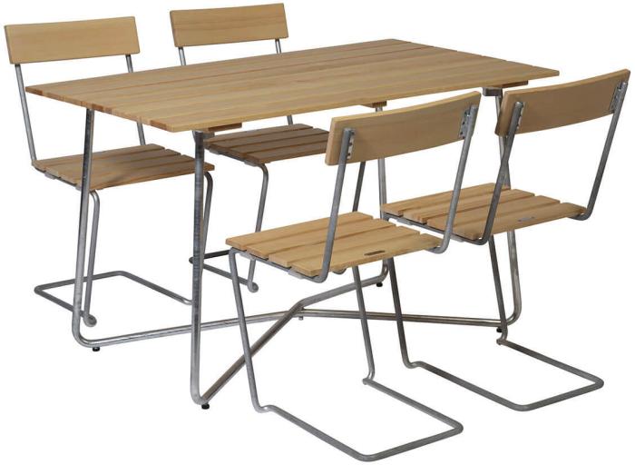 Bild 4, Stol 1 Oljad Furu / Varmförzinkat Stativ | Grythyttan Stålmöbler | Bonus Möbler