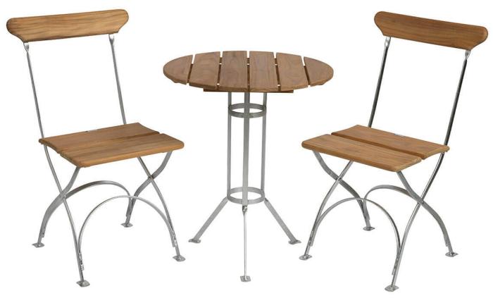 Bild 8, Bryggeri Trefotsbord Ø60 cm Obehandlad Teak / Varmförzinkat Stativ - Grythyttan Stålmöbler - Bonus Möbler