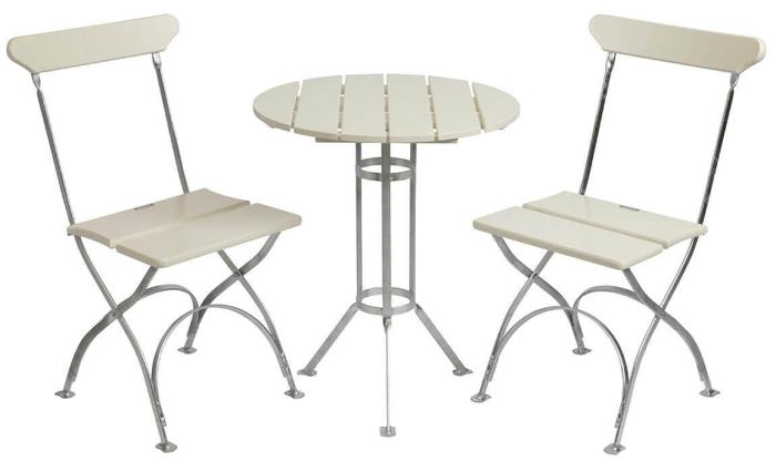 Bild 2, Bryggeri Trefotsbord Ø60 cm Vitlackad Ek / Varmförzinkat Stativ - Grythyttan Stålmöbler - Bonus Möbler