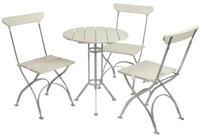 Bild 3, Bryggeri Trefotsbord Ø60 cm Vitlackad Ek / Varmförzinkat Stativ - Grythyttan Stålmöbler - Bonus Möbler