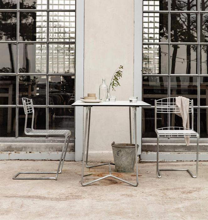 Bild 8, High Tech Bord 110X70 cm Vit Laminat / Varmförzinkat Stativ - Grythyttan Stålmöbler - Bonus Möbler