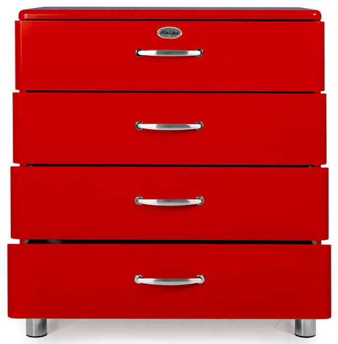 Bild 2, Malibu B86 cm 4 lådor Röd | Utgått | Bonus Möbler