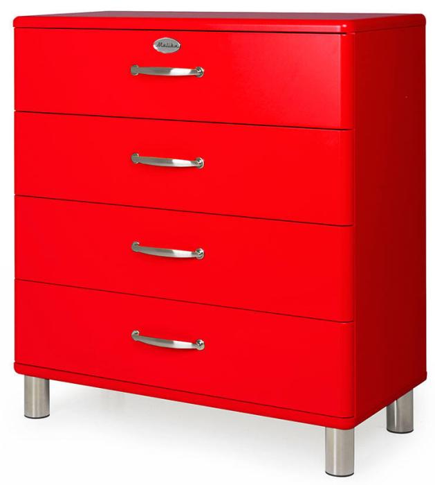 Bild 3, Malibu B86 cm 4 lådor Röd | Utgått | Bonus Möbler