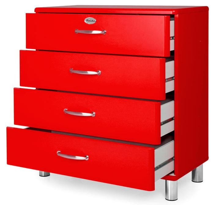 Bild 4, Malibu B86 cm 4 lådor Röd | Utgått | Bonus Möbler