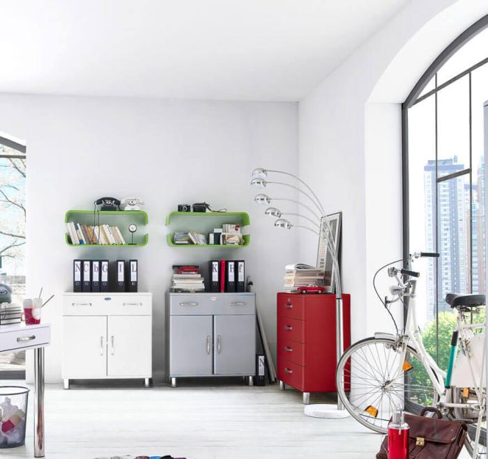 Bild 13, Malibu B86 cm 4 lådor Röd | Utgått | Bonus Möbler