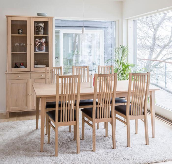 Bild 3, Garda 180X95 cm och Allegro Vitoljad Ek Läderstolar | Torkelson | Bonus Möbler