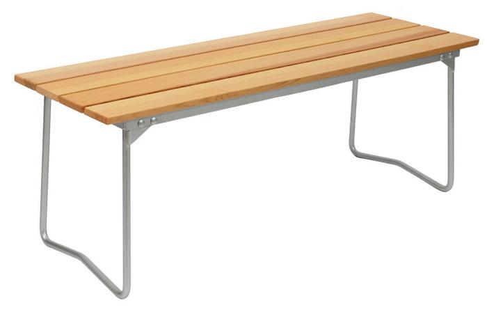 Bild 2, Bänk 8 Oljad Furu / Varmförzinkat Stativ - Grythyttan Stålmöbler - Bonus Möbler