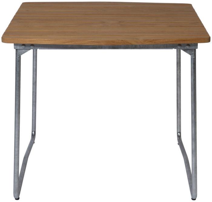 Bild 3, Bord B31 84 och Stol 1 Obehandlad Teak / Varmförzinkat Stativ - Grythyttan Stålmöbler - Bonus Möbler