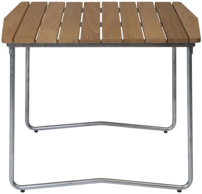 Bild 4, Bord B31 84 och Fåtölj A2 Oljad Ek / Varmförzinkat Stativ | Grythyttan Stålmöbler | Bonus Möbler