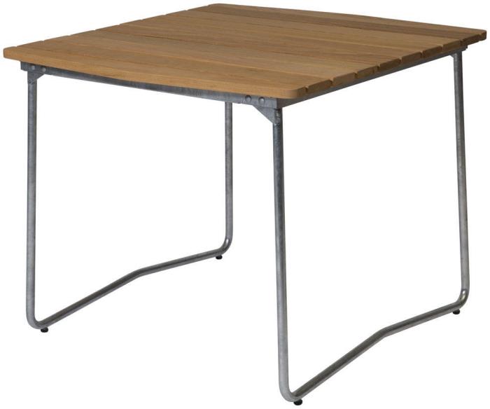 Bild 2, Bord B31 84 och Fåtölj A2 Oljad Ek / Varmförzinkat Stativ | Grythyttan Stålmöbler | Bonus Möbler