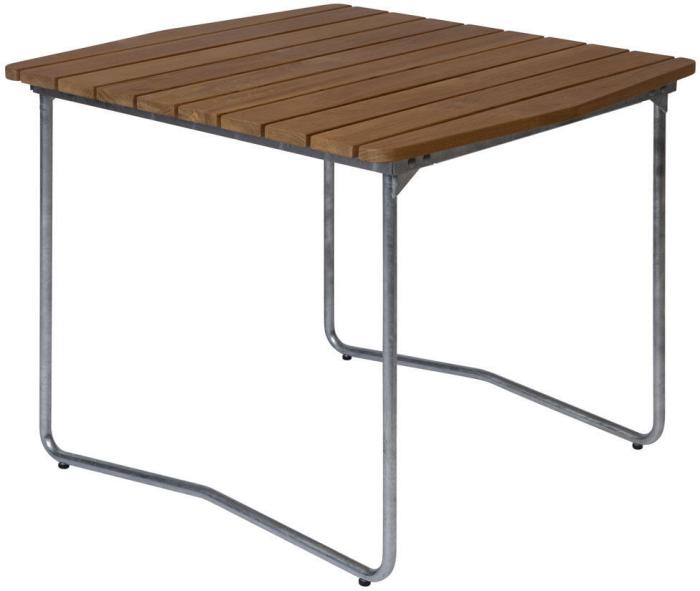 Bild 2, Bord B31 84 och Stol 1 Obehandlad Teak / Varmförzinkat Stativ - Grythyttan Stålmöbler - Bonus Möbler