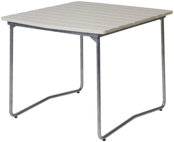 Bild 2, Bord B31 84 och Stol 1 Vitlackad Ek / Varmförzinkat Stativ - Grythyttan Stålmöbler - Bonus Möbler