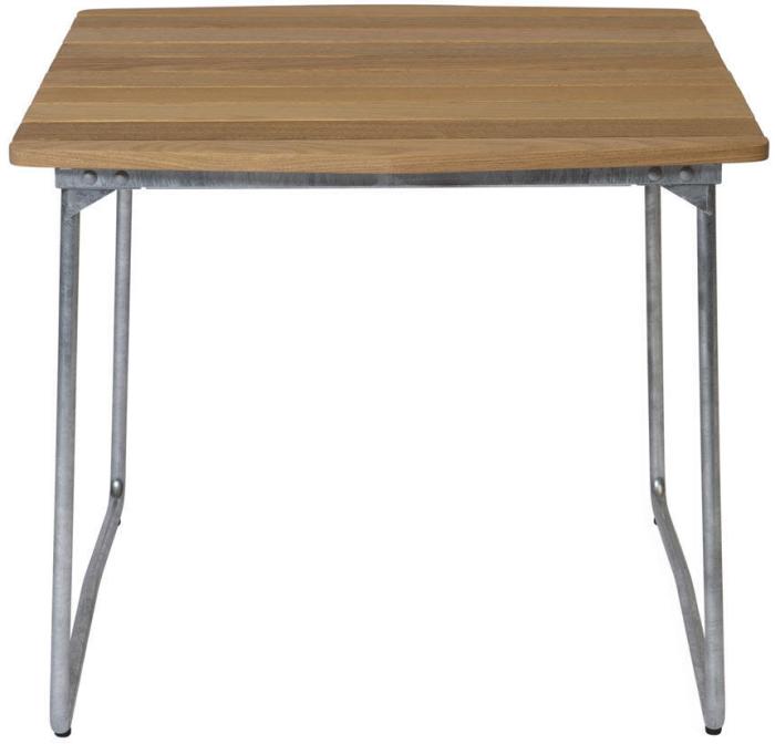 Bild 3, Bord B31 84 och Fåtölj A2 Oljad Ek / Varmförzinkat Stativ | Grythyttan Stålmöbler | Bonus Möbler