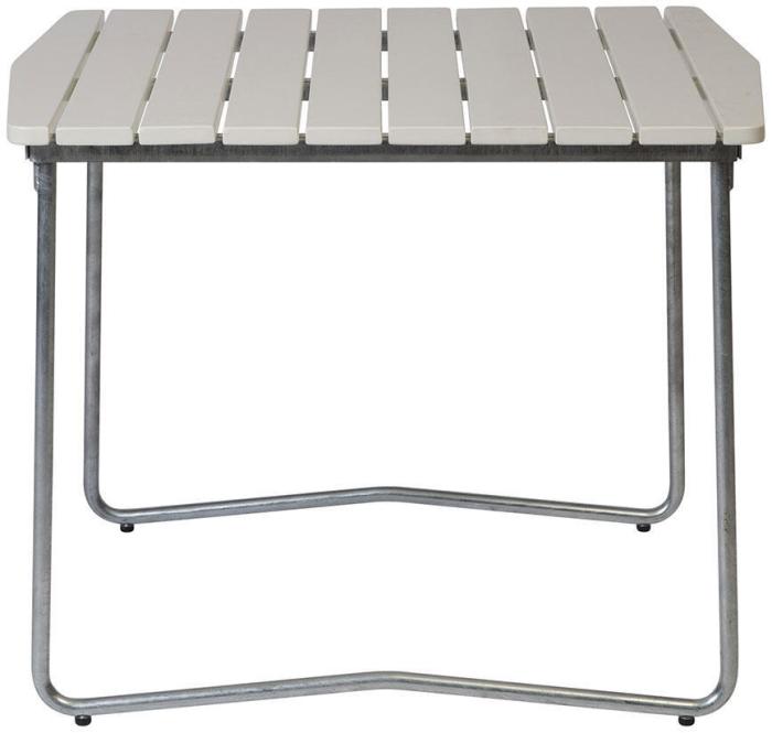 Bild 3, Bord B31 84 och Stol 1 Vitlackad Ek / Varmförzinkat Stativ - Grythyttan Stålmöbler - Bonus Möbler