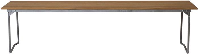 Bild 2, Bänk 9 Oljad Ek / Varmförzinkat Stativ - Grythyttan Stålmöbler - Bonus Möbler