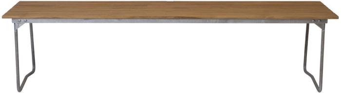 Bild 2, Bänk 9 Obehandlad Teak / Varmförzinkat Stativ | Grythyttan Stålmöbler | Bonus Möbler