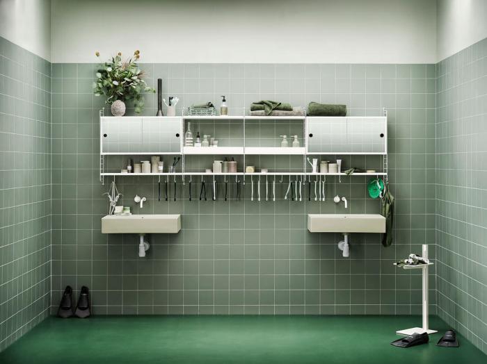 Bild 6, String Metallhyllplan Låg Kant 78X30 cm Vit | String | Bonus Möbler