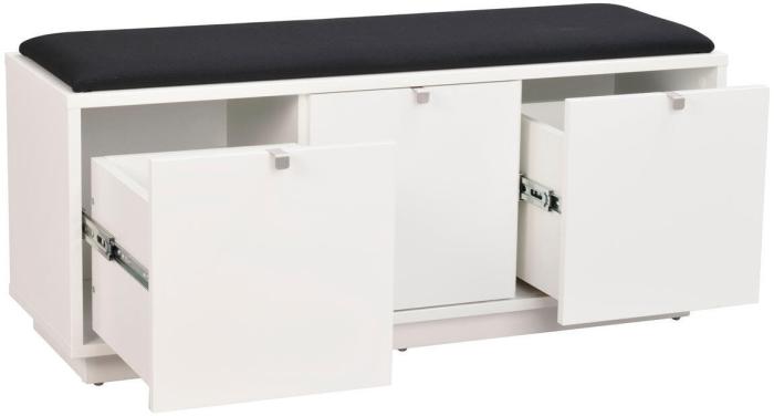 Bild 3, Confetti 3 Lådor Svart Tyg Vitlackad Björk | Rowico Home | Bonus Möbler