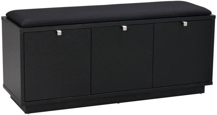 Bild 2, Confetti 3 Lådor Svart Tyg Svartlackad Ek - Rowico Home - Bonus Möbler