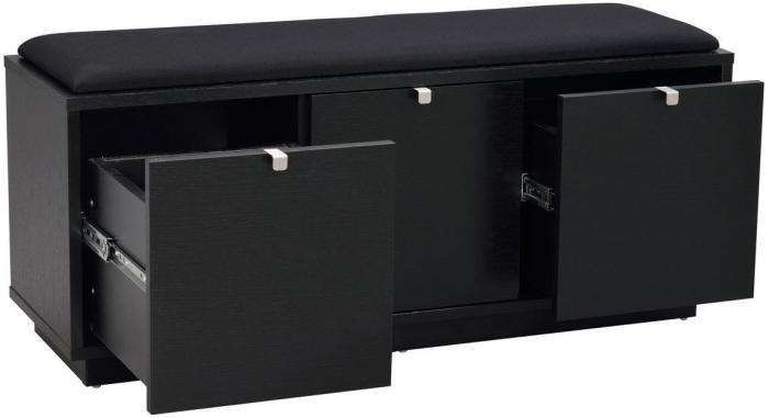 Bild 3, Confetti 3 Lådor Svart Tyg Svartlackad Ek - Rowico Home - Bonus Möbler