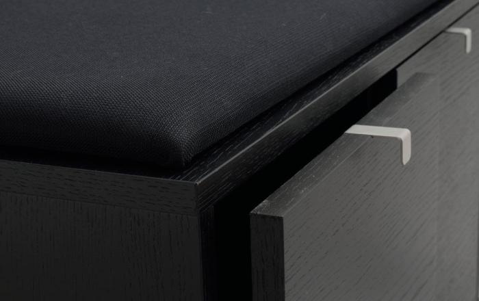 Bild 4, Confetti 3 Lådor Svart Tyg Svartlackad Ek - Rowico Home - Bonus Möbler