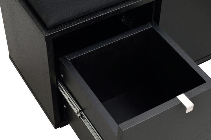 Bild 5, Confetti 3 Lådor Svart Tyg Svartlackad Ek - Rowico Home - Bonus Möbler