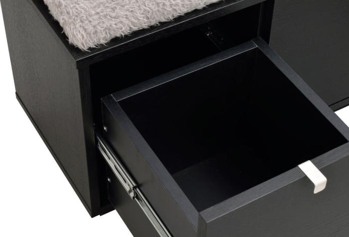 Bild 5, Confetti 3 Lådor Grå Fårskinnsimitation Svartlackad Ek - Rowico Home - Bonus Möbler