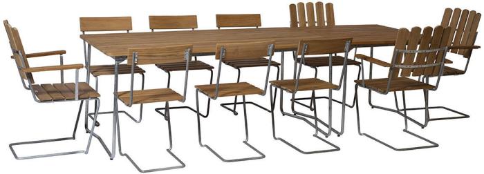 Bild 16, Stol 1 Obehandlad Teak / Varmförzinkat Stativ | Grythyttan Stålmöbler | Bonus Möbler