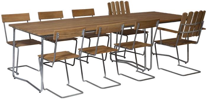 Bild 17, Stol 1 Obehandlad Teak / Varmförzinkat Stativ | Grythyttan Stålmöbler | Bonus Möbler