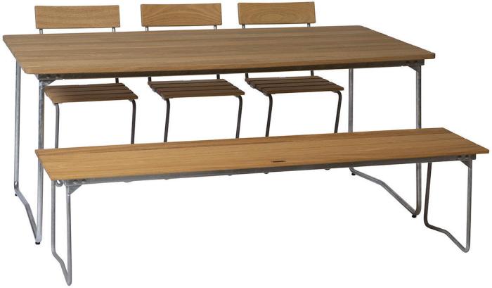 Bild 8, Bord B31 170x92 cm Oljad Ek / Varmförzinkat Stativ | Grythyttan Stålmöbler | Bonus Möbler