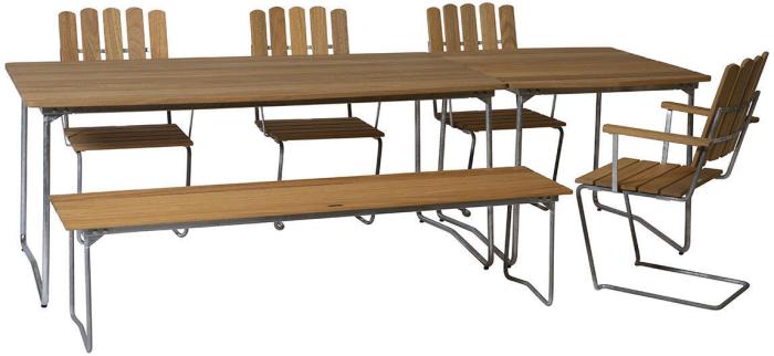 Bild 11, Bord B31 170x92 cm Oljad Ek / Varmförzinkat Stativ | Grythyttan Stålmöbler | Bonus Möbler
