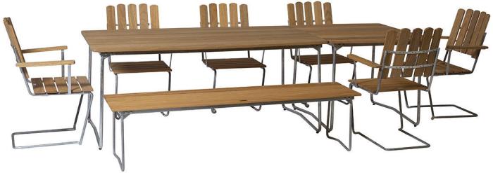 Bild 12, Bord B31 170x92 cm Oljad Ek / Varmförzinkat Stativ | Grythyttan Stålmöbler | Bonus Möbler