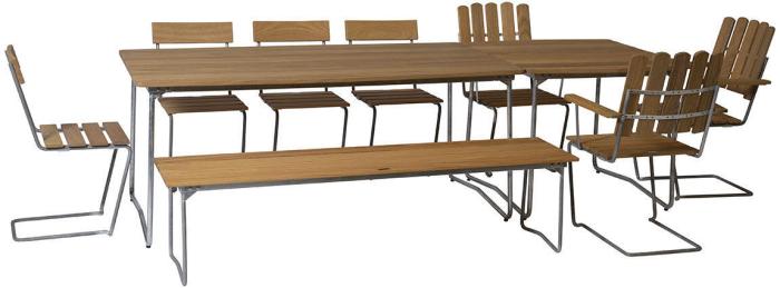 Bild 13, Bord B31 170x92 cm Oljad Ek / Varmförzinkat Stativ | Grythyttan Stålmöbler | Bonus Möbler