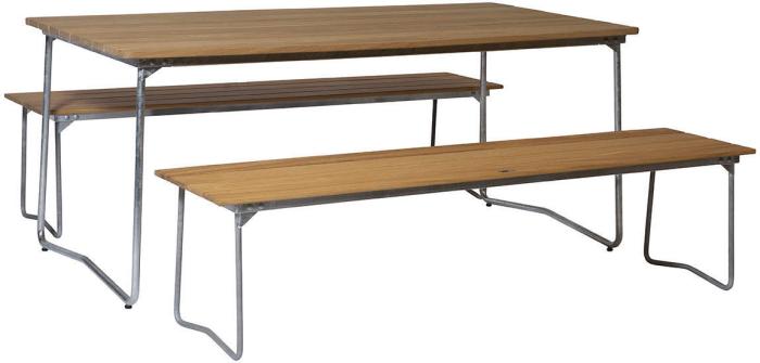 Bild 6, Bord B31 170x92 cm Oljad Ek / Varmförzinkat Stativ | Grythyttan Stålmöbler | Bonus Möbler
