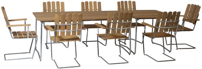 Bild 15, Bord B31 170x92 cm Oljad Ek / Varmförzinkat Stativ | Grythyttan Stålmöbler | Bonus Möbler