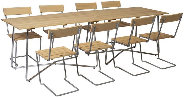 Bild 9, Stol 1 Oljad Furu / Varmförzinkat Stativ | Grythyttan Stålmöbler | Bonus Möbler